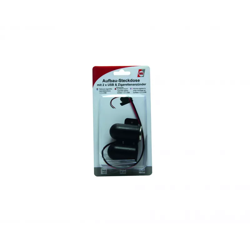IWH tomada de automóvel 12/24V com 2 portas USB, 4,2A de saída total (019010)