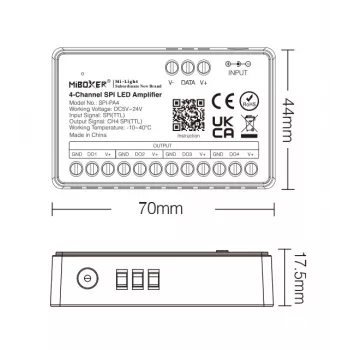 Synergy 21 controlador LED Pixel série SPI amplificador/repetidor de 4 canais (SPI-PA4)