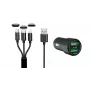 IWH Carregador de automóvel USB duplo 3-em-1 12/24V 3,4A preto (19061)
