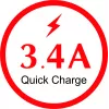 IWH Carregador de automóvel USB duplo 3-em-1 12/24V 3,4A preto (19061)