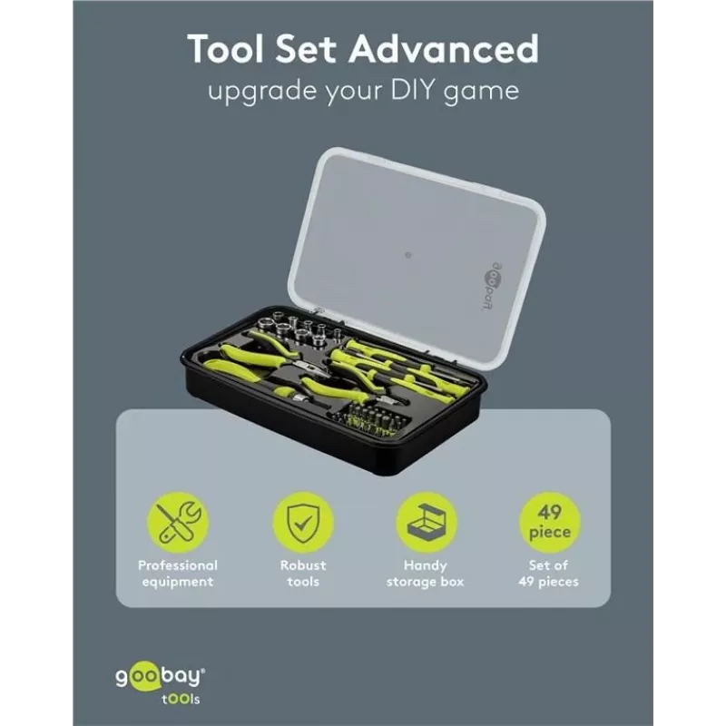Goobay Advanced Conjunto de ferramentas de precisão de 49 peças para reparação de eletrónica 77846