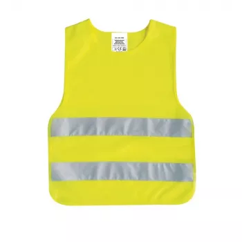 IWH 453502 Colete refletor para criança EN 1150, amarelo fluorescente, fecho de velcro, unissexo