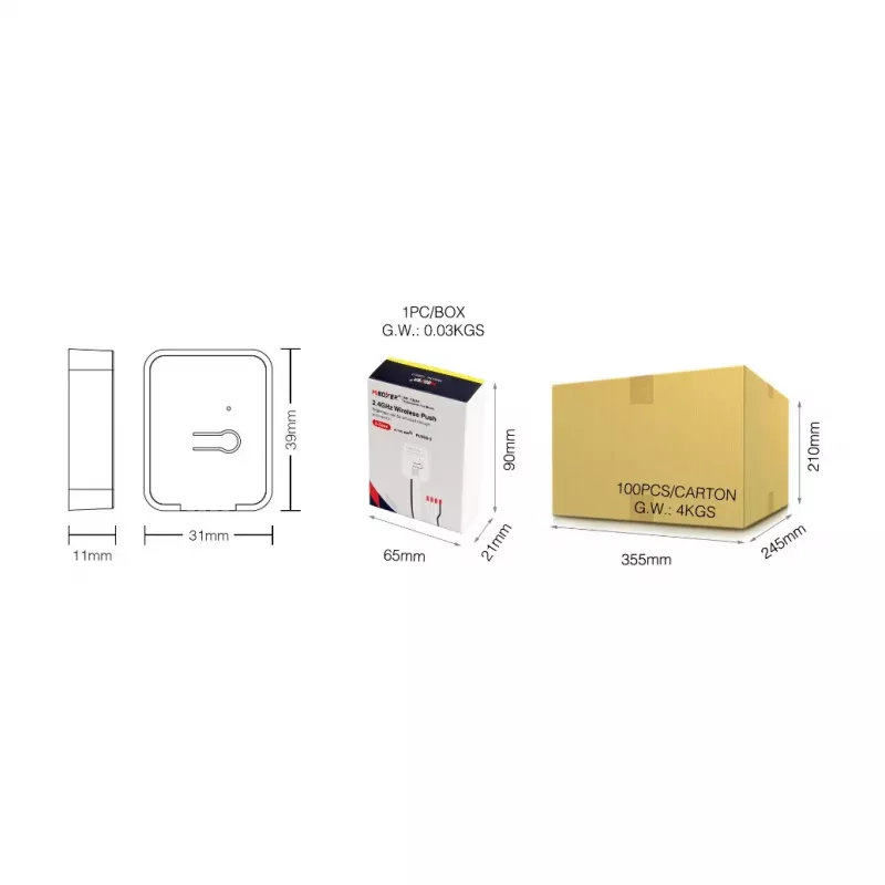 Controlador de dimmer LED Synergy 21 0-10V MiLight/MiBoxer PUSH2-3