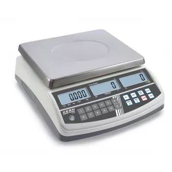 Kern CPB 15K0.2N balança contadora, 15 kg de capacidade, 0,2 g de leitura, plataforma em aço inoxidável, funcionamento a pilha
