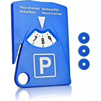 IWH 7417 disco de estacionamento manual com raspador de gelo e ficha para carrinho de compras, azul, 153 x 100 x 4 mm