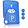 IWH 7417 disco de estacionamento manual com raspador de gelo e ficha para carrinho de compras, azul, 153 x 100 x 4 mm