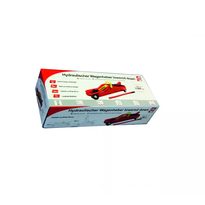 IWH Macaco de rodas rebaixado 2t, altura de elevação 85-330 mm, capacidade 2 toneladas, macaco hidráulico plano 120075