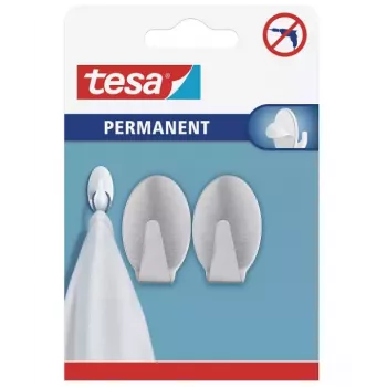 tesa Gancho permanente oval metal cromado 6 kg autoadesivo 66611-00000-00