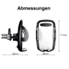 IWH 019260 suporte de telemóvel rotativo 360° para grelha de ventilação do carro, para smartphones de 53-95 mm, preto