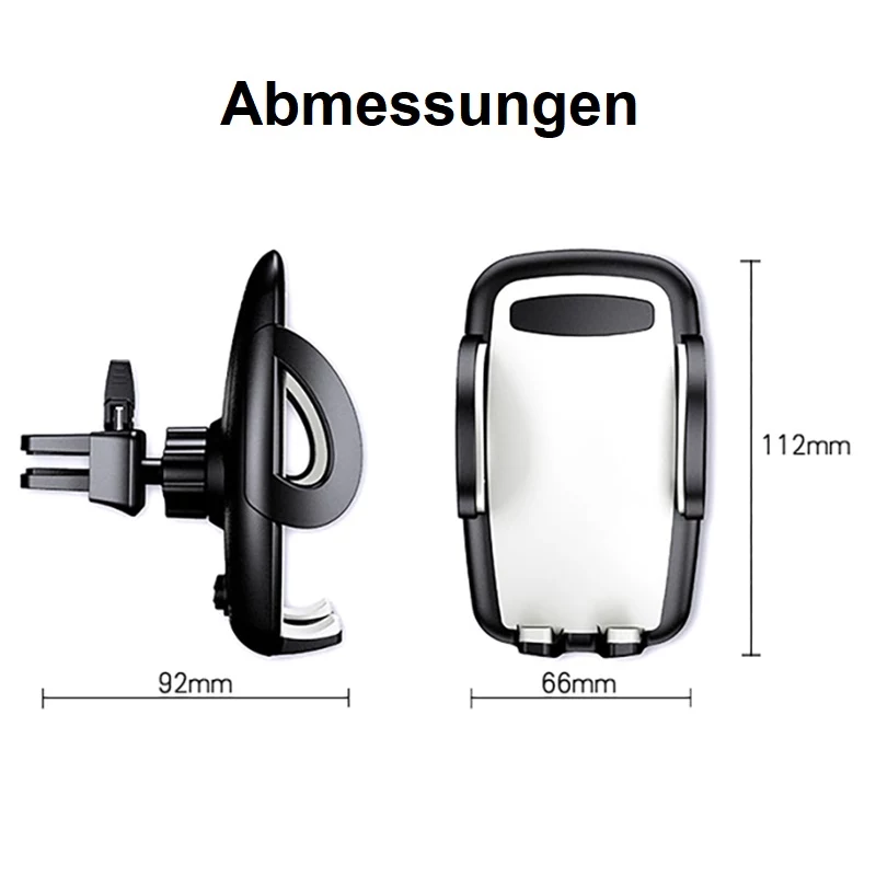 IWH 019260 suporte de telemóvel rotativo 360° para grelha de ventilação do carro, para smartphones de 53-95 mm, preto