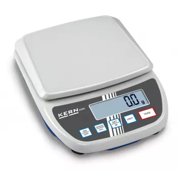 KERN EMS 12K0.1 Balança de precisão, 12 kg x 0,1 g, plataforma em aço inoxidável, RS-232, alimentação por rede/pilha