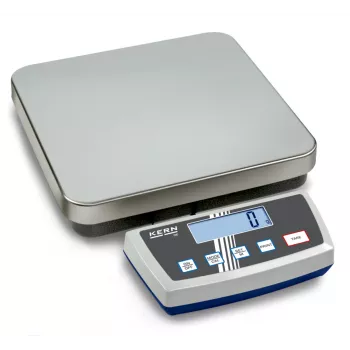 KERN DE 35K5D Balança de plataforma, capacidade 35 kg, legibilidade 5 g/10 g, plataforma de pesagem em aço inoxidável, ecrã LCD, bateria