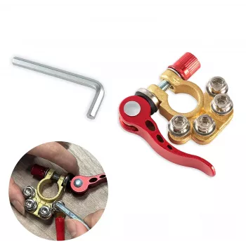 IWH 019056 Conector rápido de bateria, terminal de mola positivo e negativo, fecho rápido, com perno, 1 par