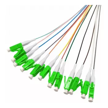 Pigtails de fibra ótica Tecline OM5 LC/UPC, pack de 12, 2,0 m, com código de cores 20500018