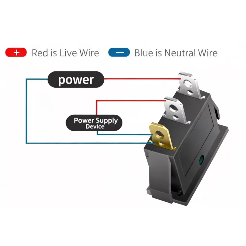 Interruptor basculante IWH com iluminação Vermelha 12V/24V 10A ON-OFF SPST 19029