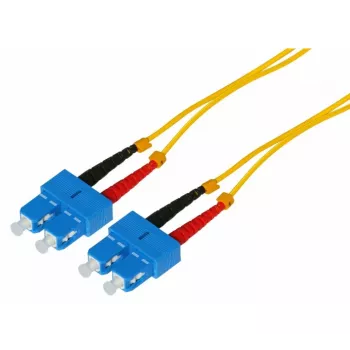 Tecline cabo de patch de fibra ótica HD, 9/125 µm, monomodo, OS2, SC duplex para SC duplex, amarelo, 15 m 799SS15