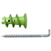 Bucha para pladur Fischer 532730 GK Green WH K NV 22 mm, 50 buchas e 50 parafusos, 4,5 x 35 mm, verde