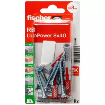 Conjunto de montagem Fischer 535959 DuoPower 8 x 40 RB K NV 40 mm 8 mm 1 conjunto