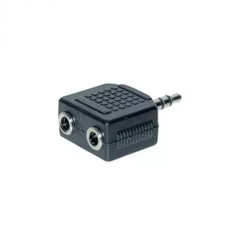 exertis Connect cabo divisor de áudio - ficha estéreo 3,5 mm para 2x conector fêmea, 0,2 m, preto 64650