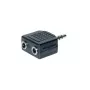 exertis Connect cabo divisor de áudio - ficha estéreo 3,5 mm para 2x conector fêmea, 0,2 m, preto 64650