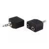 exertis Connect cabo divisor de áudio - ficha estéreo 3,5 mm para 2x conector fêmea, 0,2 m, preto 64650