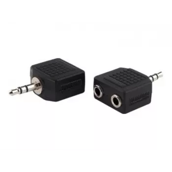 exertis Connect cabo divisor de áudio - ficha estéreo 3,5 mm para 2x conector fêmea, 0,2 m, preto 64650