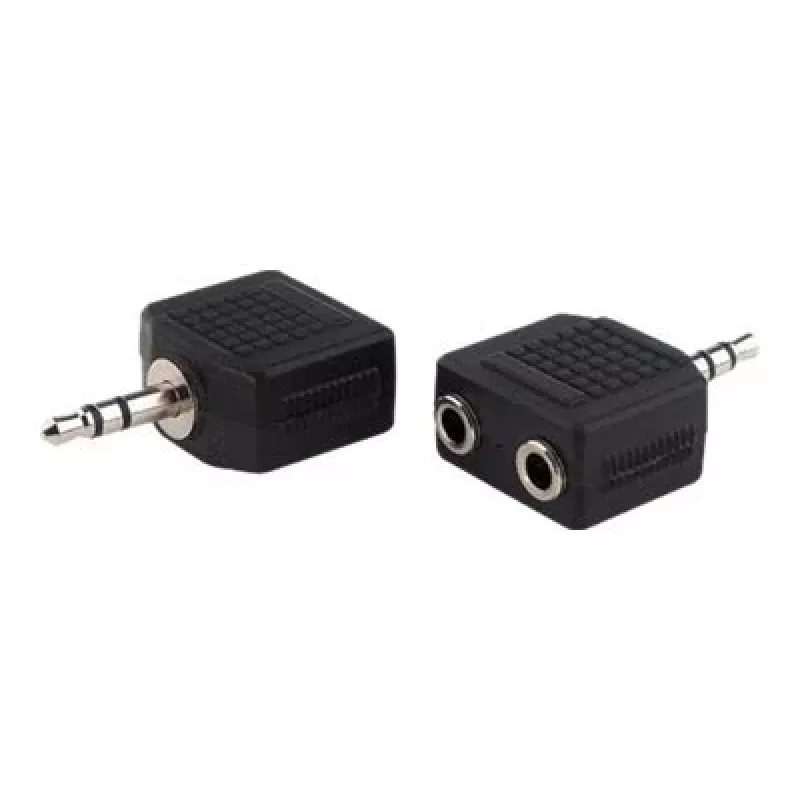 exertis Connect cabo divisor de áudio - ficha estéreo 3,5 mm para 2x conector fêmea, 0,2 m, preto 64650