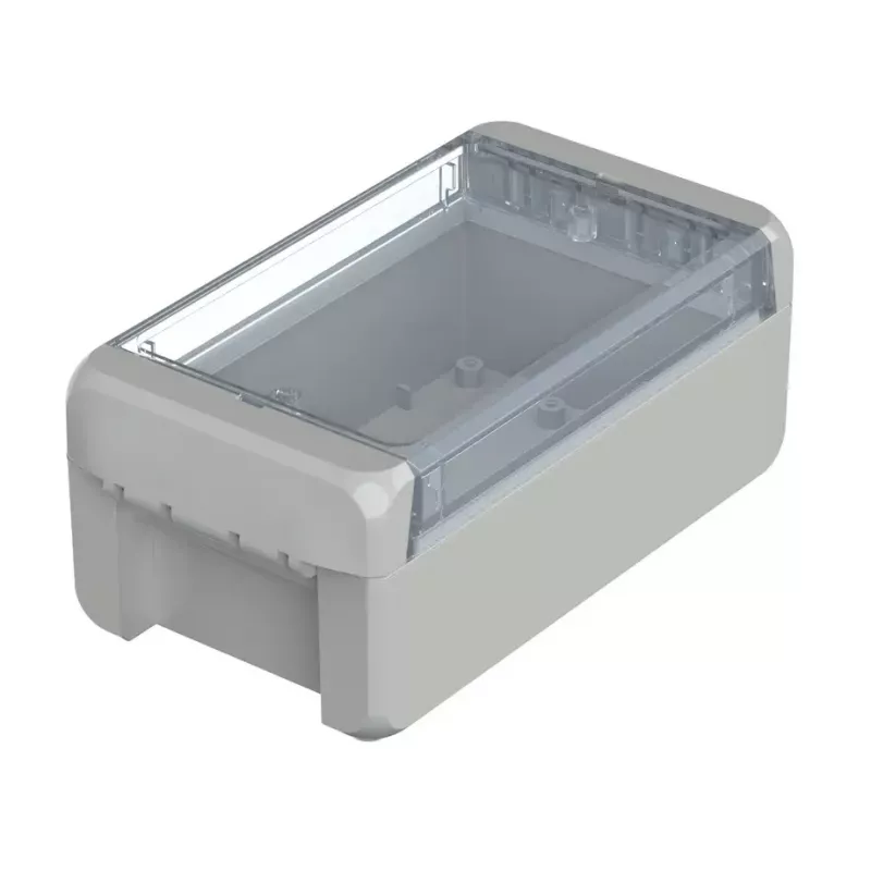 BOPLA Euromas II Caixa de parede, policarbonato, cinzento-claro (RAL 7035), 60 x 80 x 151 mm, IP65, IK07 96023125