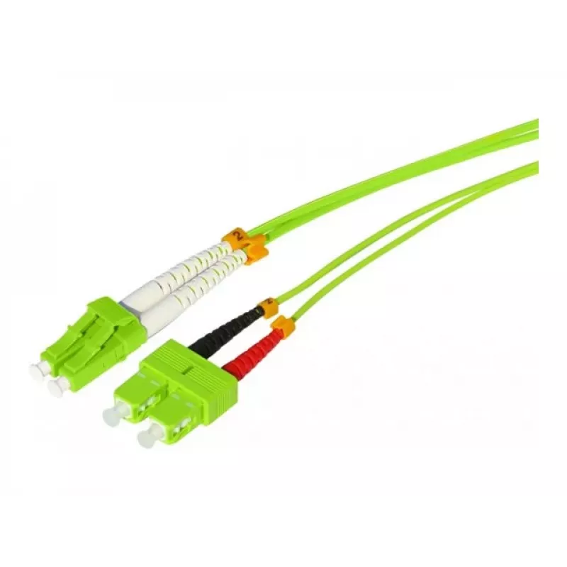 Tecline HD OM5 cabo de patch de fibra ótica, LC duplex para SC duplex, 50/125 µm, verde-lima, 10 m 796LS10
