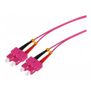 Tecline HD OM4 cabo de patch de fibra ótica multimodo, SC duplex para SC duplex, 50/125 µm, violeta-urze, 1,0 m 798SS01