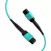 EFB cabo de patch MTP fêmea para MTP fêmea 12 fibras OM3, LSZH aqua, tipo A, 0,5 m MTPF12MTPFOM3-0,5-A