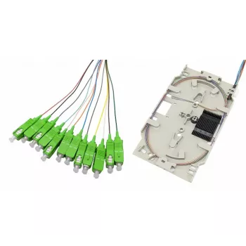 Tecline Cassete de Fusão de Fibra Ótica com 12x Pigtails OM5, SC/UPC, 2,0 m, Pack de 12 20500027