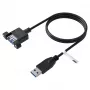 EFB Elektronik Cabo de Extensão USB 3.0, Ficha USB-A para Conector Fêmea USB-A para Montagem em Painel, 1,8 m, Preto K5265SW.1V2