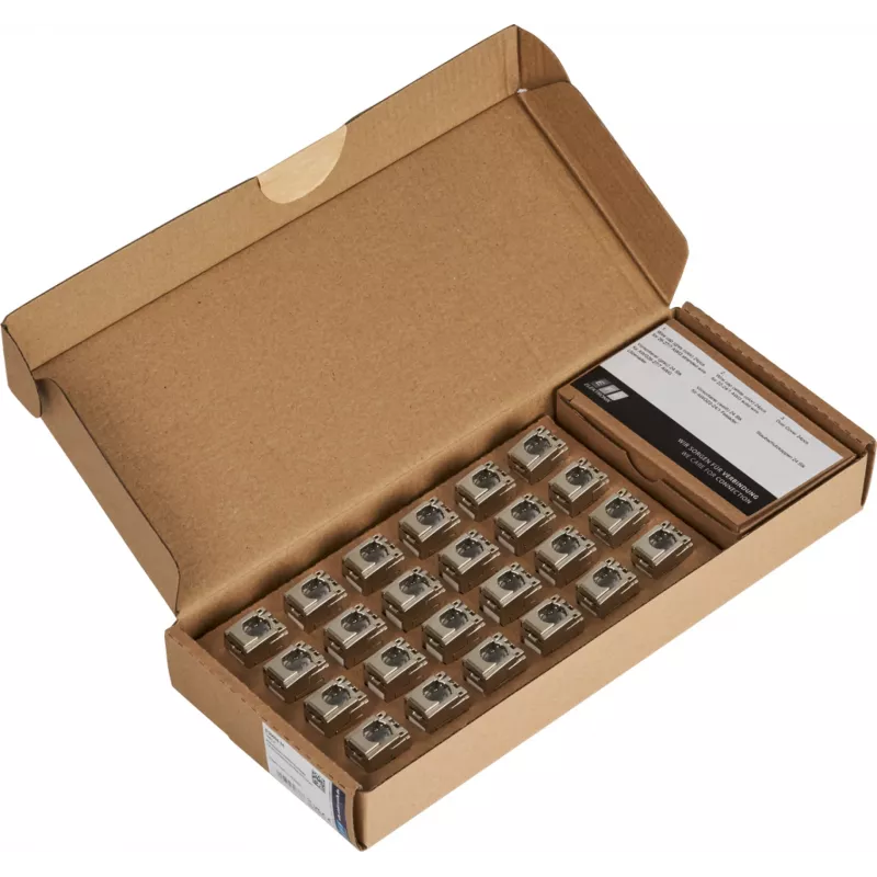 EFB E-20094-24 RJ45 Keystone Slimline/Shortbody Cat.6A Certificado por Componentes Prateado, 24 Unid.