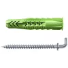 Fischer 532701 UX Green 10 x 60 R WH K NV Conjunto de buchas universais com parafuso e gancho em L, 10 mm x 60 mm, 1 conjunto