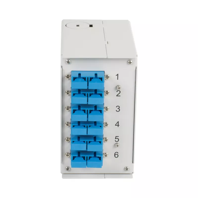 EFB Elektronik Caixa para calha DIN OS2 6x conector fêmea SC duplex sem pigtails (BHS60223.6)