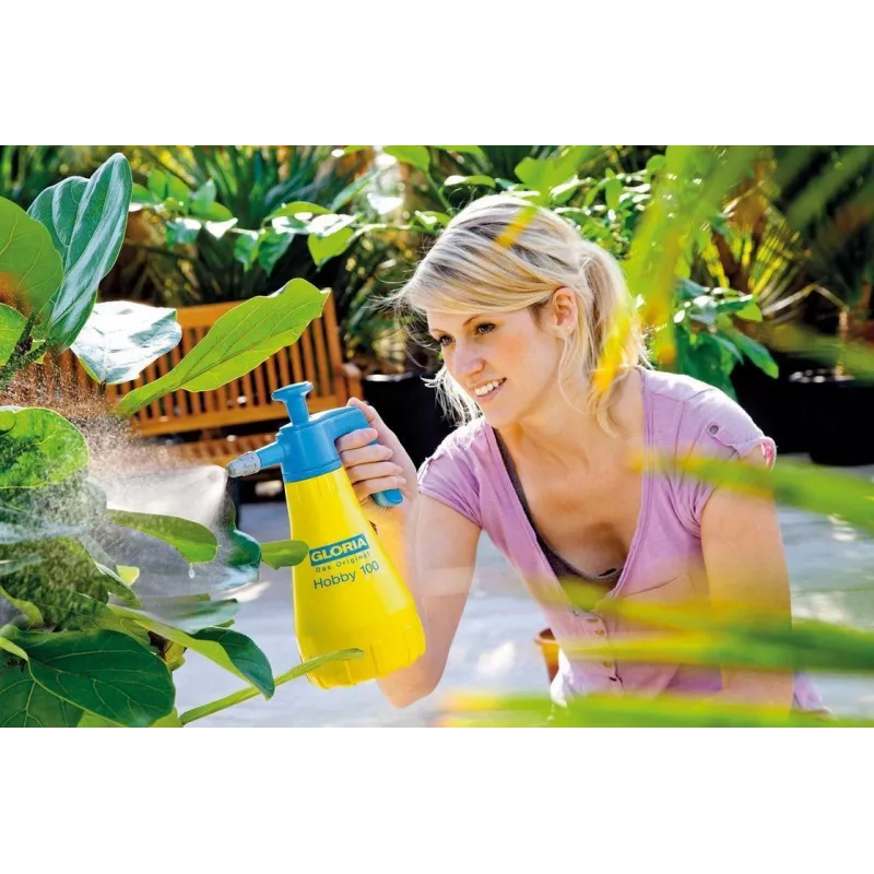 Pulverizador manual GLORIA Hobby 100 1,3 L azul amarelo plástico latão/plástico 3 bar 000015.0000