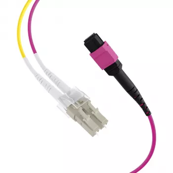 Cabo trunk MPO-PLUS (F) para LC OM4 12 fibras Tipo B LSZH violeta erika 10 m MPOF12LCOM4-10