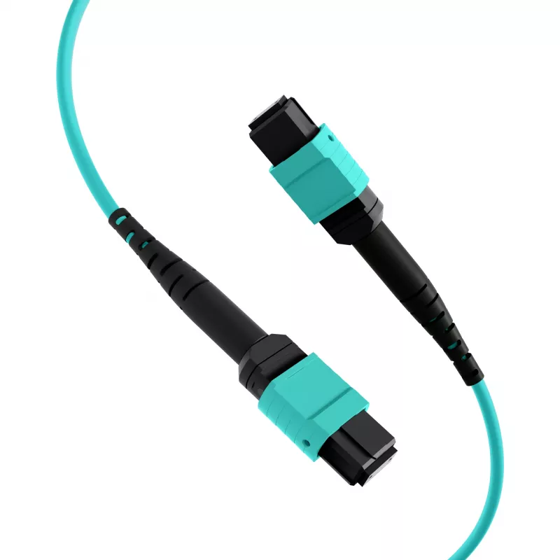 EFB Elektronik MPOF12MPOFOM3-3 Cabo patch MPO-PLUS fêmea para MPO-PLUS fêmea OM3 12 fibras tipo B LSZH aqua, 3 m