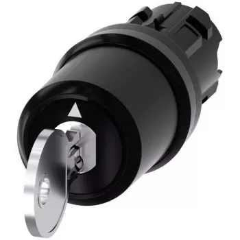 Siemens SIRIUS ACT Interruptor de chave, 22mm, 2 posições, retenção, 90°, anel frontal de plástico preto, chave SSG10 3SU10005HJ010AA0