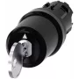 Siemens SIRIUS ACT Interruptor de chave, 22mm, 2 posições, retenção, 90°, anel frontal de plástico preto, chave SSG10 3SU10005HJ010AA0