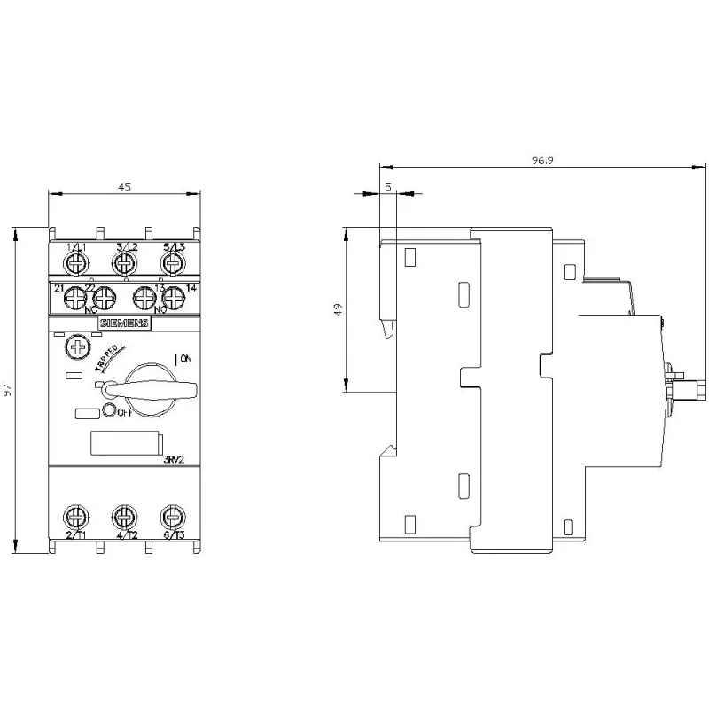 SIEMENS 3RV2021-1KA15 Disjuntor