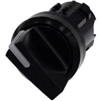 Siemens SIRIUS ACT 3SU10022BC100AA0 Cabeça de seletor rotativo, 22 mm, 2 posições, retenção, anel frontal de plástico preto, iluminável