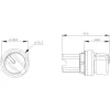 Siemens SIRIUS ACT 3SU10022BC100AA0 Cabeça de seletor rotativo, 22 mm, 2 posições, retenção, anel frontal de plástico preto, iluminável