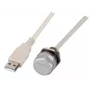 EFB IP67 USB 2.0 de encastrar Type-A conector fêmea para conector fêmea, rosca M20, cabo 0,5m, porta de serviço IP67EBUSBA-A0,5FLHS