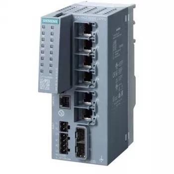 Siemens SCALANCE XC206-2SFP G Switch Ethernet industrial gerido, 6x Gigabit RJ45, 2x SFP, calha DIN, 24V DC, -40 a 70°C 6GK52062GS002AC2