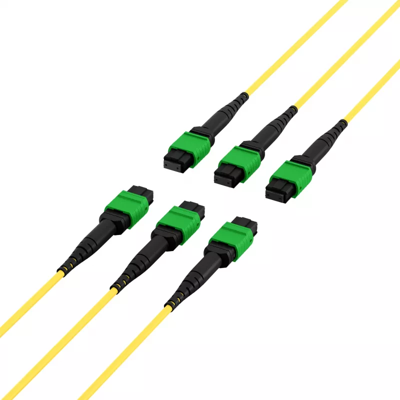 Cabo patch MTP APC OS2 monomodo 48 fibras EFB MTPF48MTPFOS2-25-A, 25 m, amarelo