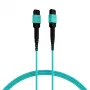 Cabo patch matriz MTP-F/MTP-F 12 fibras OM3 EFB, LSZH aqua, código B, 0,5 m MTPF12MTPFOM3-0,5