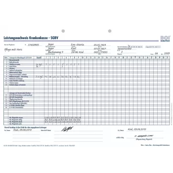 Formulários BOI comprovativo de prestações à segurança social SGB V, 50 folhas, A4, branco 9206-00329