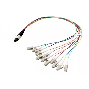 Cabo patch matriz MTP-M/LC 8 fibras OS2 EFB, LSZH amarelo, 1 m